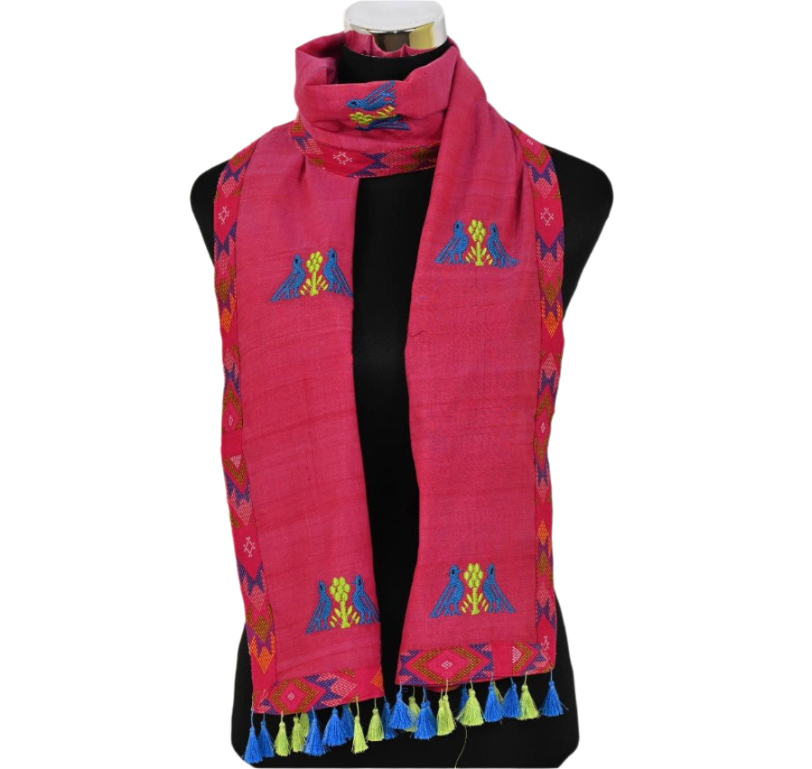 COTTON STOLE WITH TRADITIONAL MOTIF OF ASSAM